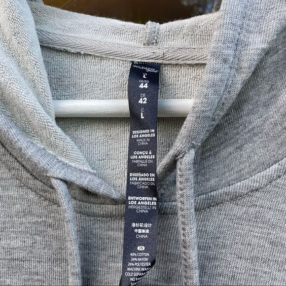 Wildfox Star Cropped Hoodie Sweatshirt Grey Large - Picture 5 of 8